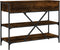 vidaXL - Wandtafel - met - lades - en - schappen - bewerkt - hout - gerookt - eikenkleur