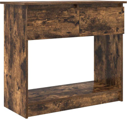 vidaXL - Wandtafel - met - lades - gerookt - eikenkleurig - 85,5x38,5x74,5 - cm