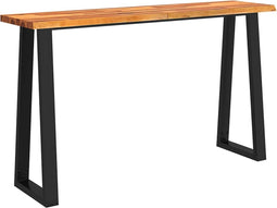 vidaXL - Wandtafel - met - natuurlijke - rand - 140x40x80 - cm - massief - acaciahout