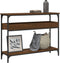 vidaXL - Wandtafel - met - schap - 100x29x75 - cm - bewerkt - hout - bruin - eikenkleur