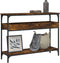 vidaXL - Wandtafel - met - schap - 100x29x75 - cm - bewerkt - hout - gerookt - eiken