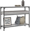 vidaXL - Wandtafel - met - schap - 100x29x75 - cm - bewerkt - hout - grijs - sonoma