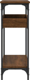 vidaXL - Wandtafel - met - schap - 100x29x75 - cm - bewerkt - hout - bruin - eikenkleur