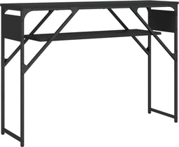 vidaXL - Wandtafel - met - schap - 105x30x75 - cm - bewerkt - hout - zwart