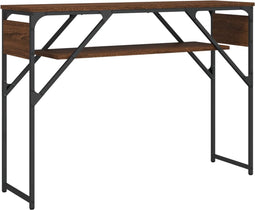 vidaXL - Wandtafel - met - schap - 105x30x75 - cm - bewerkt - hout - bruin - eikenkleur