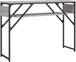 vidaXL - Wandtafel - met - schap - 105x30x75 - cm - bewerkt - hout - grijs - sonoma