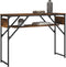 vidaXL - Wandtafel - met - schap - 105x30x75 - cm - bewerkt - hout - gerookt - eiken