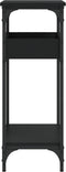 vidaXL - Wandtafel - met - schap - 75x29x75 - cm - bewerkt - hout - zwart