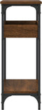 vidaXL - Wandtafel - met - schap - 75x29x75 - cm - bewerkt - hout - bruin - eikenkleur