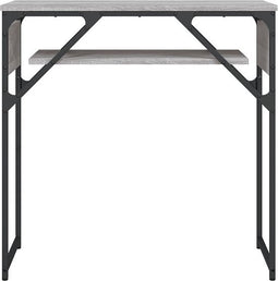 vidaXL - Wandtafel - met - schap - 75x30x75 - cm - bewerkt - hout - grijs - sonoma