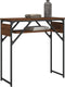 vidaXL - Wandtafel - met - schap - 75x30x75 - cm - bewerkt - hout - bruin - eikenkleur