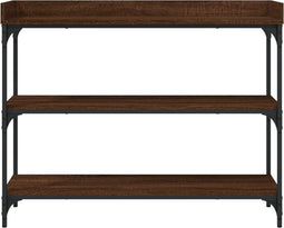 vidaXL - Wandtafel - met - schappen - 100x30x80 - cm - bruin - eikenkleur