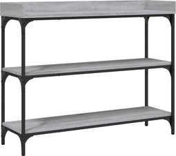 vidaXL - Wandtafel - met - schappen - 100x30x80 - cm - grijs - sonoma - eikenkleurig