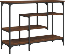 vidaXL - Wandtafel - met - schappen - 100x35x75 - cm - bruin - eikenkleur