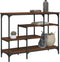 vidaXL - Wandtafel - met - schappen - 100x35x75 - cm - bruin - eikenkleur