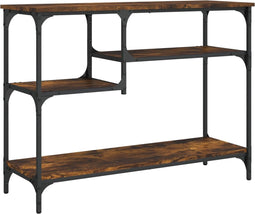 vidaXL - Wandtafel - met - schappen - 100x35x75 - cm - gerookt - eikenkleurig