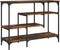 vidaXL - Wandtafel - met - schappen - 100x35x75 - cm - gerookt - eikenkleurig