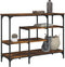 vidaXL - Wandtafel - met - schappen - 100x35x75 - cm - gerookt - eikenkleurig