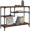 vidaXL - Wandtafel - met - schappen - 100x35x75 - cm - gerookt - eikenkleurig