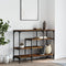 vidaXL - Wandtafel - met - schappen - 100x35x75 - cm - gerookt - eikenkleurig