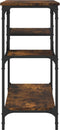 vidaXL - Wandtafel - met - schappen - 100x35x75 - cm - gerookt - eikenkleurig