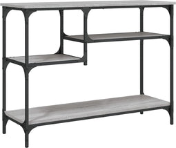 vidaXL - Wandtafel - met - schappen - 100x35x75 - cm - grijs - sonoma - eikenkleurig