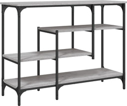 vidaXL - Wandtafel - met - schappen - 100x35x75 - cm - grijs - sonoma - eikenkleurig