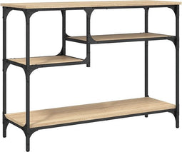 vidaXL - Wandtafel - met - schappen - 100x35x75 - cm - sonoma - eikenkleurig
