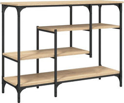 vidaXL - Wandtafel - met - schappen - 100x35x75 - cm - sonoma - eikenkleurig