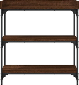 vidaXL - Wandtafel - met - schappen - 75x30x80 - cm - bruin - eikenkleur