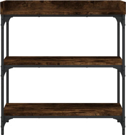 vidaXL - Wandtafel - met - schappen - 75x30x80 - cm - gerookt - eikenkleurig