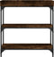 vidaXL - Wandtafel - met - schappen - 75x30x80 - cm - gerookt - eikenkleurig