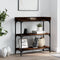vidaXL - Wandtafel - met - schappen - 75x30x80 - cm - gerookt - eikenkleurig