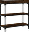 vidaXL - Wandtafel - met - schappen - 75x30x80 - cm - gerookt - eikenkleurig