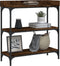 vidaXL - Wandtafel - met - schappen - 75x30x80 - cm - gerookt - eikenkleurig