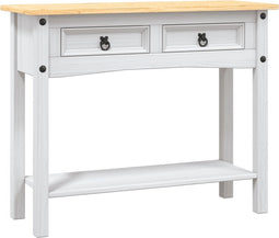 vidaXL - Wandtafel - Mexicaans - grenenhout - Corona-stijl - 90x34,5x73 - cm - wit