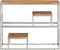vidaXL - Wandtafel - roestvrij - staal - en - massief - acaciahout - zilverkleurig