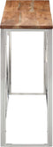 vidaXL - Wandtafel - roestvrij - staal - en - massief - acaciahout - zilverkleurig