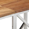 vidaXL - Wandtafel - roestvrij - staal - en - massief - acaciahout - zilverkleurig
