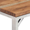 vidaXL - Wandtafel - roestvrij - staal - en - massief - acaciahout - zilverkleurig