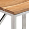vidaXL - Wandtafel - roestvrij - staal - en - massief - acaciahout - zilverkleurig