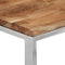 vidaXL - Wandtafel - roestvrij - staal - en - massief - acaciahout - zilverkleurig