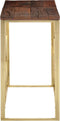 vidaXL - Wandtafel - roestvrij - staal - en - massief - bielshout - goudkleurig