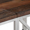 vidaXL - Wandtafel - roestvrij - staal - en - massief - bielshout - zilverkleurig