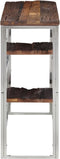 vidaXL - Wandtafel - roestvrij - staal - en - massief - bielshout - zilverkleurig