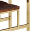 vidaXL - Wandtafel - roestvrij - staal - en - massief - bielshout - goudkleurig