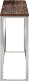 vidaXL - Wandtafel - roestvrij - staal - en - massief - bielshout - zilverkleurig