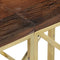 vidaXL - Wandtafel - roestvrij - staal - en - massief - bielshout - goudkleurig
