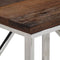vidaXL - Wandtafel - roestvrij - staal - en - massief - bielshout - zilverkleurig