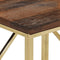 vidaXL - Wandtafel - roestvrij - staal - en - massief - bielshout - goudkleurig